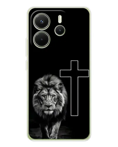 Чехол для Xiaomi Redmi Note 14 4G (Global) с картинкой «Лев и Крест»