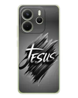 Чехол для Xiaomi Redmi Note 14 4G (Global) с картинкой «Надпись Jesus Graffiti»