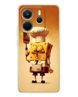 Чехол для Xiaomi Redmi Note 14 4G (Global) с картинкой «Губка Боб повар»