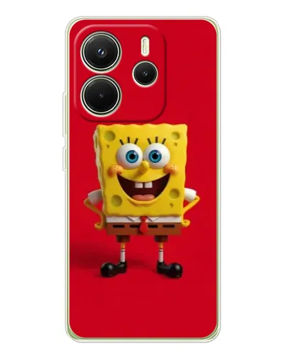 Чехол для Xiaomi Redmi Note 14 4G (Global) с картинкой «Спанч Боб на красном» Чехол для Xiaomi Redmi Note 14 4G (Global) с картинкой «Спанч Боб на красном»