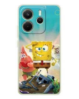 Чехол для Xiaomi Redmi Note 14 4G (Global) с картинкой «Спанч Боб победитель»