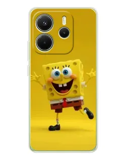 Чехол для Xiaomi Redmi Note 14 4G (Global) с картинкой «Позитивный Губка Боб»