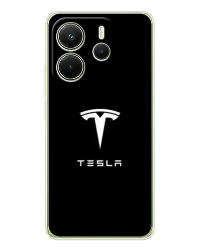 Чехол для Xiaomi Redmi Note 14 4G (Global) с картинкой «Tesla White Logo»