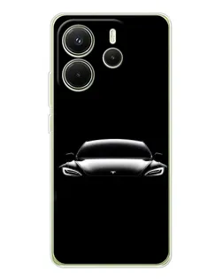 Чехол для Xiaomi Redmi Note 14 4G (Global) с картинкой «Фары Tesla Night» Чехол для Xiaomi Redmi Note 14 4G (Global) с картинкой «Фары Tesla Night»