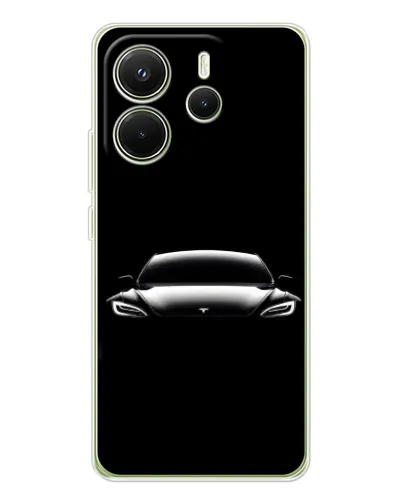 Чехол для Xiaomi Redmi Note 14 4G (Global) с картинкой «Фары Tesla Night»