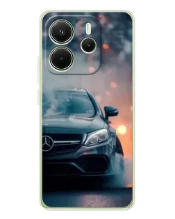Чехол для Xiaomi Redmi Note 14 4G (Global) с картинкой «Mercedes — ночной город» Чехол для Xiaomi Redmi Note 14 4G (Global) с картинкой «Mercedes — ночной город»
