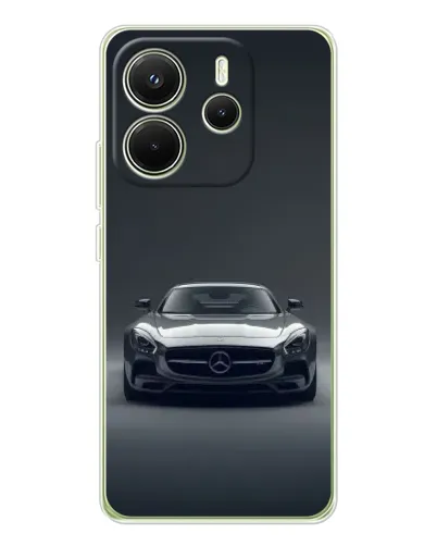 Чехол для Xiaomi Redmi Note 14 4G (Global) с картинкой «Mercedes на черном» Чехол для Xiaomi Redmi Note 14 4G (Global) с картинкой «Mercedes на черном»