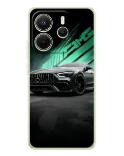 Чехол для Xiaomi Redmi Note 14 4G (Global) с картинкой «Темный Mercedes AMG»