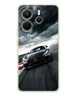 Чехол для Xiaomi Redmi Note 14 4G (Global) с картинкой «Гоночный Mercedes AMG»