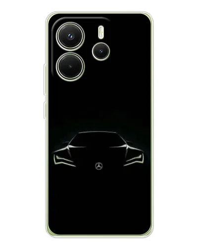 Чехол для Xiaomi Redmi Note 14 4G (Global) с картинкой «Mercedes — силуэт авто» Чехол для Xiaomi Redmi Note 14 4G (Global) с картинкой «Mercedes — силуэт авто»
