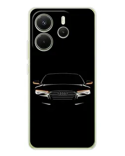 Чехол для Xiaomi Redmi Note 14 4G (Global) с картинкой «Audi — ночной контур» Чехол для Xiaomi Redmi Note 14 4G (Global) с картинкой «Audi — ночной контур»