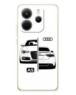 Чехол для Xiaomi Redmi Note 14 4G (Global) с картинкой «Audi — контрастный дизайн» Чехол для Xiaomi Redmi Note 14 4G (Global) с картинкой «Audi — контрастный дизайн»