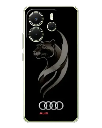 Чехол для Xiaomi Redmi Note 14 4G (Global) с картинкой «Графика — пантера и Audi» Чехол для Xiaomi Redmi Note 14 4G (Global) с картинкой «Графика — пантера и Audi»