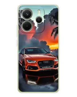 Чехол для Xiaomi Redmi Note 14 4G (Global) с картинкой «Audi — закат» Чехол для Xiaomi Redmi Note 14 4G (Global) с картинкой «Audi — закат»