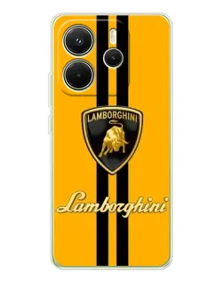 Чохол для Xiaomi Redmi Note 14 4G (Global) з картинкою «Lamborghini Stripe жовтий»