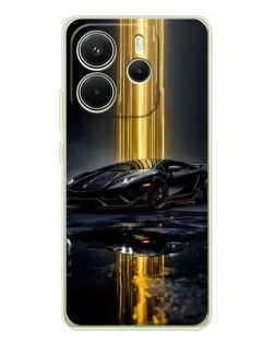 Чохол для Xiaomi Redmi Note 14 4G (Global) з картинкою «Нічний Lamborghini драйв»