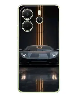 Чохол для Xiaomi Redmi Note 14 4G (Global) з картинкою «Lamborghini золоті лінії»