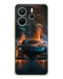 Чохол для Xiaomi Redmi Note 14 4G (Global) з картинкою «Lamborghini димна естетика»