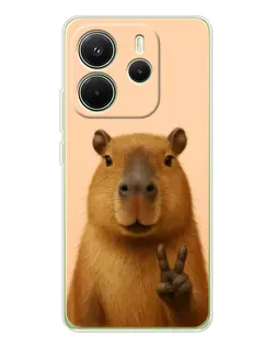 Чохол для Xiaomi Redmi Note 14 4G (Global) з картинкою «Капібара вікторія»