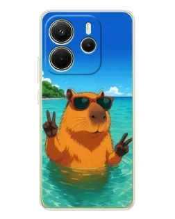 Чохол для Xiaomi Redmi Note 14 4G (Global) з картинкою «Морська капібара»