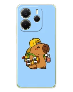 Чохол для Xiaomi Redmi Note 14 4G (Global) з картинкою «Капібара на скейті»