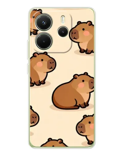 Чохол для Xiaomi Redmi Note 14 4G (Global) з картинкою «Паттерн милих капібар» Чохол для Xiaomi Redmi Note 14 4G (Global) з картинкою «Паттерн милих капібар»