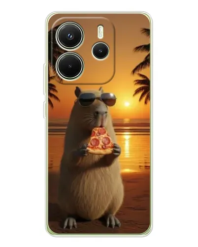 Чохол для Xiaomi Redmi Note 14 4G (Global) з картинкою «Капібара з піцою» Чохол для Xiaomi Redmi Note 14 4G (Global) з картинкою «Капібара з піцою»