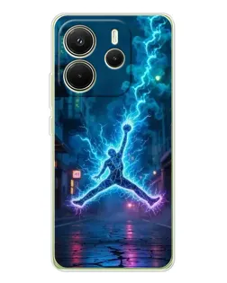 Чехол для Xiaomi Redmi Note 14 4G (EU) с картинкой «Jordan Gold Jumpman»