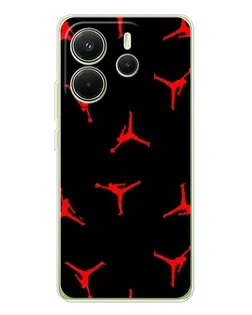 Чехол для Xiaomi Redmi Note 14 4G (EU) с картинкой «Jordan Red Pattern»