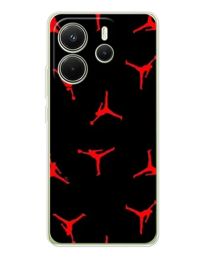 Чехол для Xiaomi Redmi Note 14 4G (EU) с картинкой «Jordan Red Pattern»
