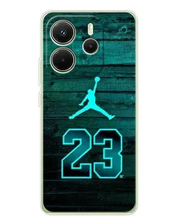 Чехол для Xiaomi Redmi Note 14 4G (EU) с картинкой «Jordan Cyan 23»