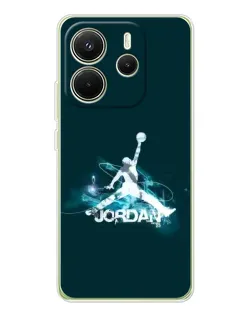 Чехол для Xiaomi Redmi Note 14 4G (EU) с картинкой «Jordan Blue Fire»