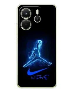 Чехол для Xiaomi Redmi Note 14 4G (EU) с картинкой «Jordan Neon Blue»