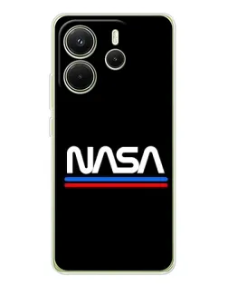 Чехол для Xiaomi Redmi Note 14 4G (EU) с картинкой «NASA — классика Red Blue»