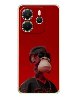 Чехол для Xiaomi Redmi Note 14 4G (EU) с картинкой «Bored Ape в красном» Чехол для Xiaomi Redmi Note 14 4G (EU) с картинкой «Bored Ape в красном»