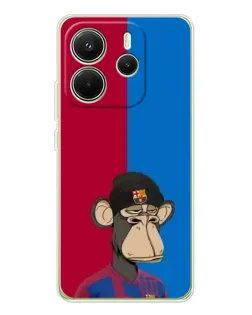 Чехол для Xiaomi Redmi Note 14 4G (EU) с картинкой «Bored Ape — фанат Барсы» Чехол для Xiaomi Redmi Note 14 4G (EU) с картинкой «Bored Ape — фанат Барсы»