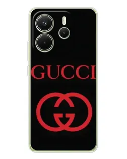 Чехол для Xiaomi Redmi Note 14 4G (EU) с картинкой «Gucci — красный логотип» Чехол для Xiaomi Redmi Note 14 4G (EU) с картинкой «Gucci — красный логотип»
