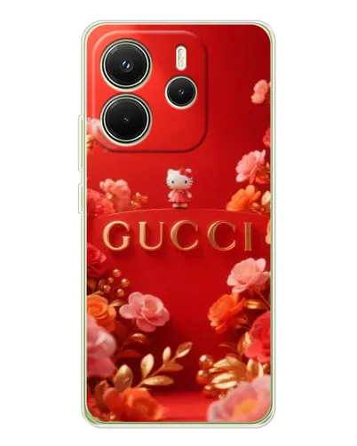 Чехол для Xiaomi Redmi Note 14 4G (EU) с картинкой «Gucci — золотой сад»
