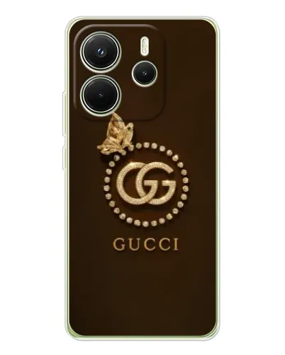 Чехол для Xiaomi Redmi Note 14 4G (EU) с картинкой «Gucci — золотая бабочка»