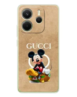 Чехол для Xiaomi Redmi Note 14 4G (EU) с картинкой «Микки Маус Gucci — крафт» Чехол для Xiaomi Redmi Note 14 4G (EU) с картинкой «Микки Маус Gucci — крафт»
