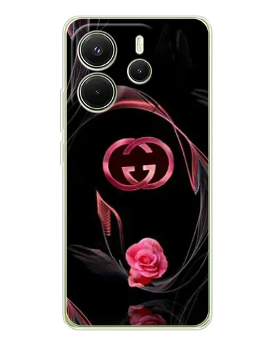 Чехол для Xiaomi Redmi Note 14 4G (EU) с картинкой «Gucci — неоновая роза»