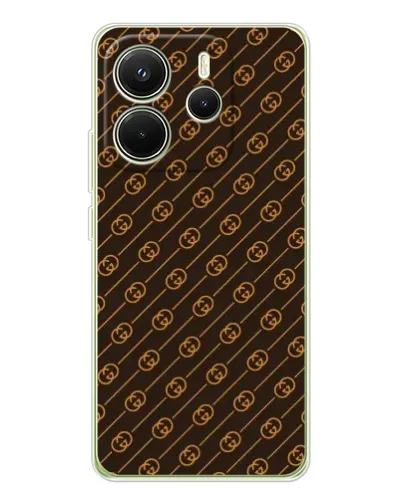 Чехол для Xiaomi Redmi Note 14 4G (EU) с картинкой «Gucci — золотые диагонали»