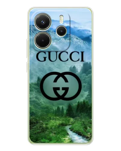 Чехол для Xiaomi Redmi Note 14 4G (EU) с картинкой «Gucci — горный пейзаж»