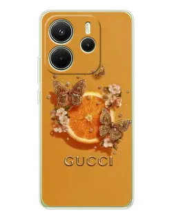 Чехол для Xiaomi Redmi Note 14 4G (EU) с картинкой «Gucci — золотые бабочки» Чехол для Xiaomi Redmi Note 14 4G (EU) с картинкой «Gucci — золотые бабочки»
