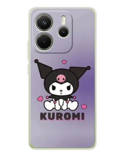 Чехол для Xiaomi Redmi Note 14 4G (EU) с картинкой «Kuromi — фиолетовый арт»