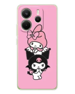 Чехол для Xiaomi Redmi Note 14 4G (EU) с картинкой «My Melody и Kuromi»