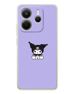 Чехол для Xiaomi Redmi Note 14 4G (EU) с картинкой «Kuromi — фиолетовый минимализм»