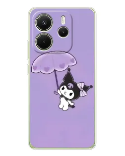 Чехол для Xiaomi Redmi Note 14 4G (EU) с картинкой «Kuromi с зонтиком»