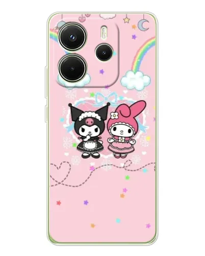 Чехол для Xiaomi Redmi Note 14 4G (EU) с картинкой «My Melody и Kuromi»