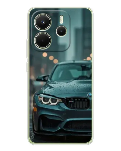 Чехол для Xiaomi Redmi Note 14 4G (EU) с картинкой «BMW в огнях города»